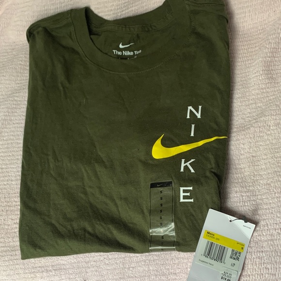 Nike Other - Nike Men's Olive Green Short Sleeve Tee with Yellow Swoosh